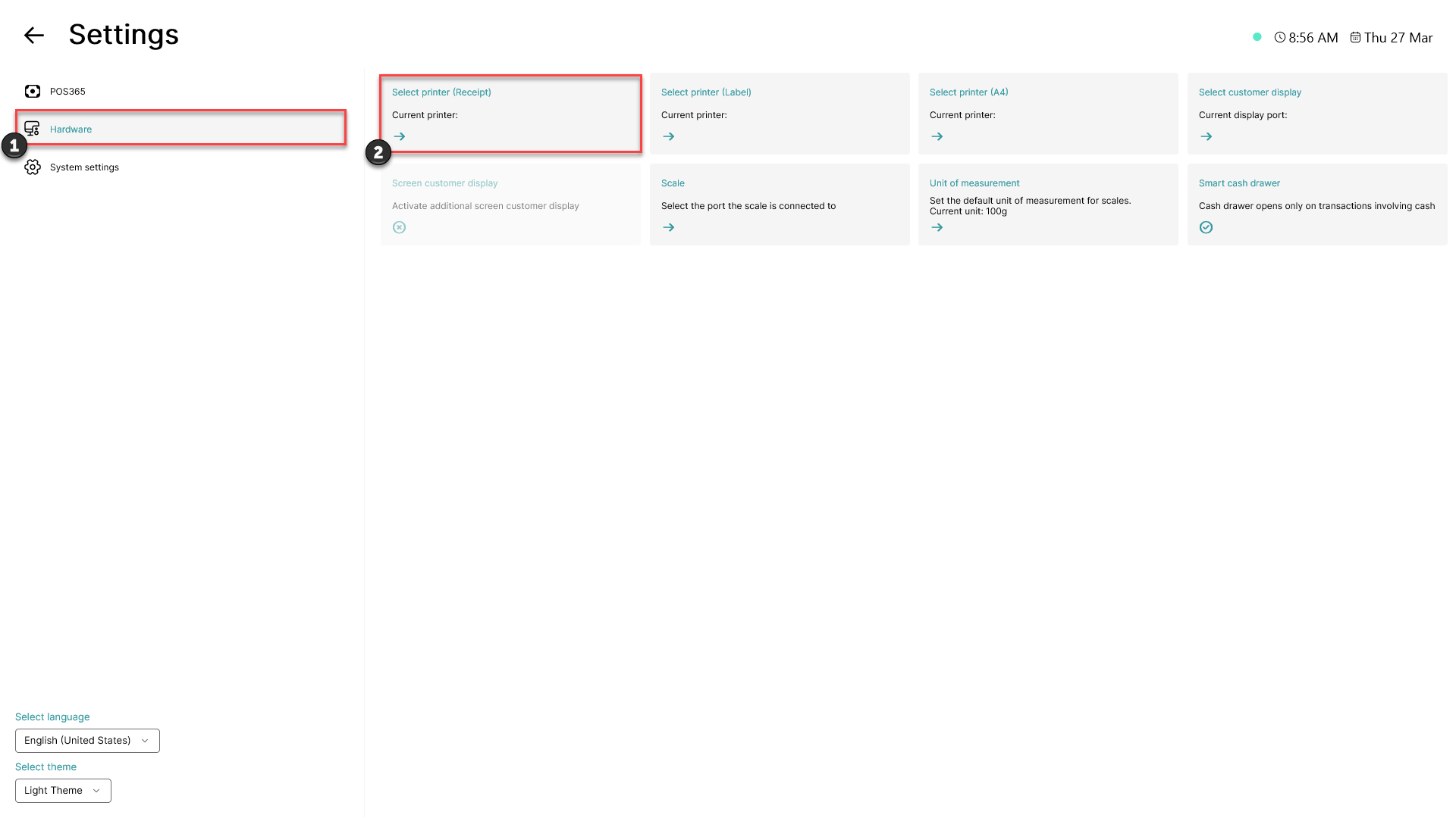 Hardware settings in POS365