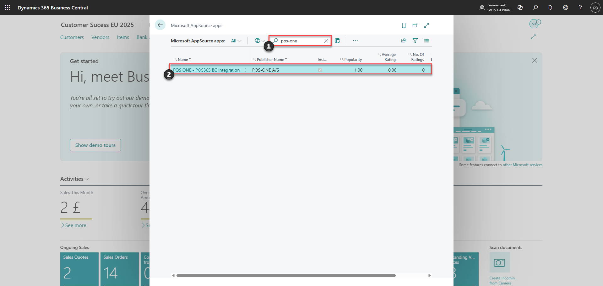Download Business Central extension & set up integration – POSONE365