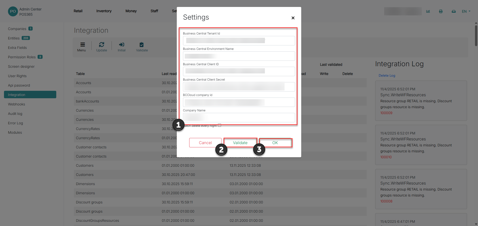 Create and set up a new company in the Admin Center – POSONE365