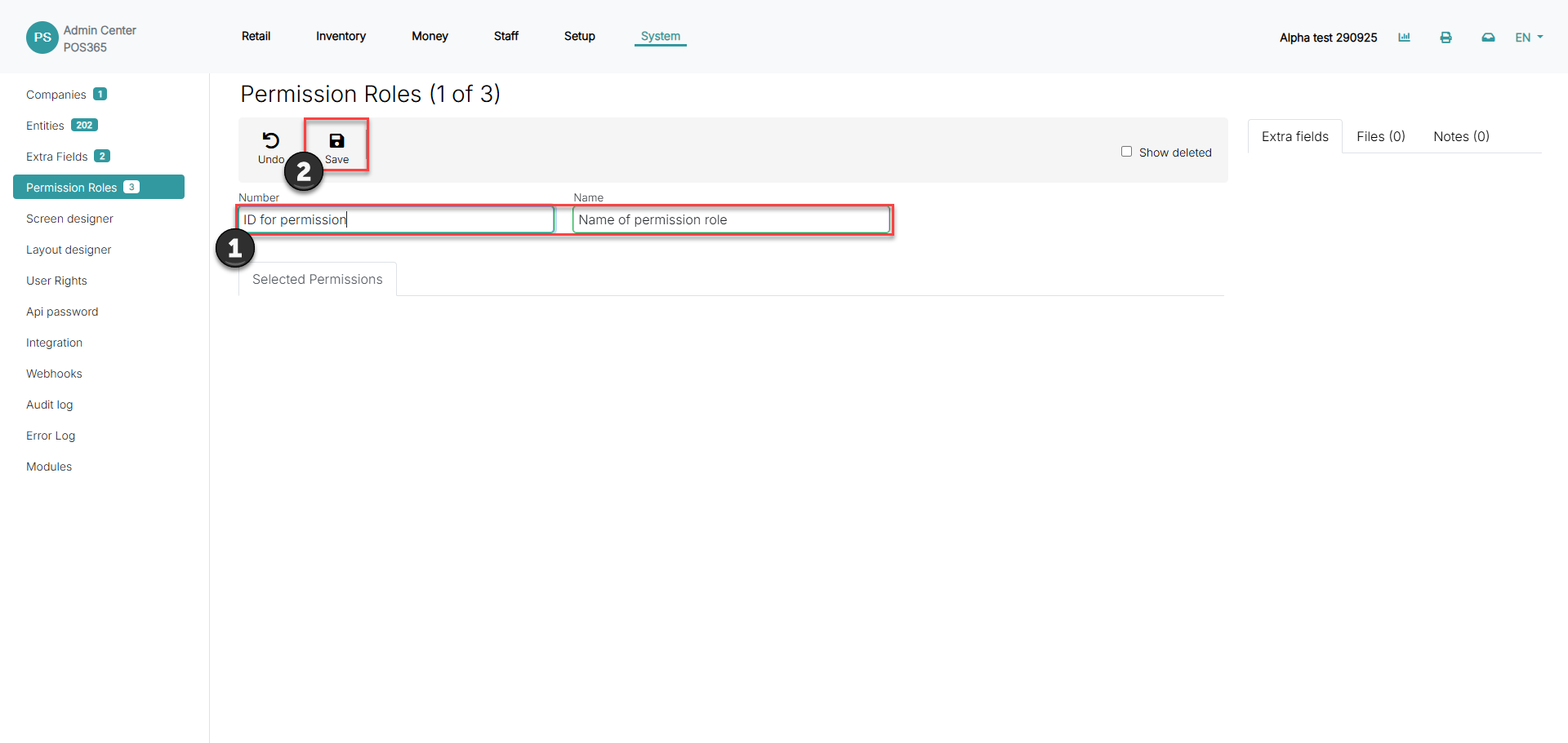 Create permission roles – POSONE365